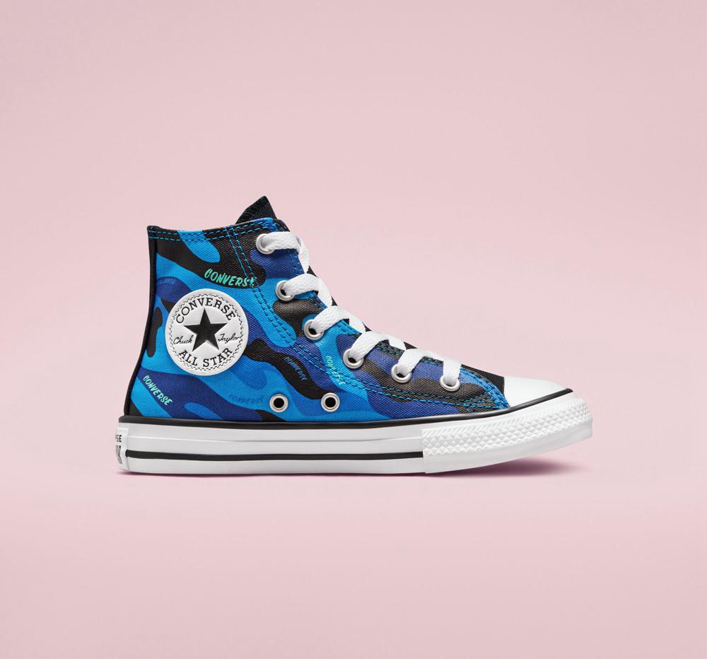 Chlapecké Vysoké Converse Hybridní Camo Chuck Taylor All Star Little Kids Blankyt Černé Bílé | 812574CDX