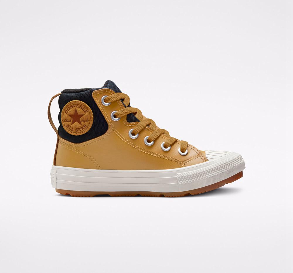 Chlapecké Vysoké Converse Læder Chuck Taylor All Star Berkshire Boot Color Little Kids Hnědé Černé | 984716HUM