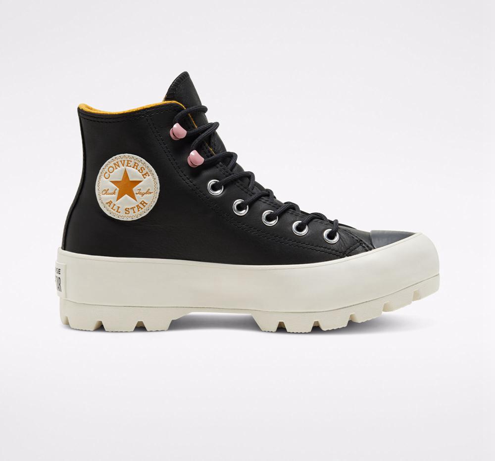 Dámské Boty Converse Chuck Taylor All Star Lugged Zimní Černé Žluté | 658247ZYP