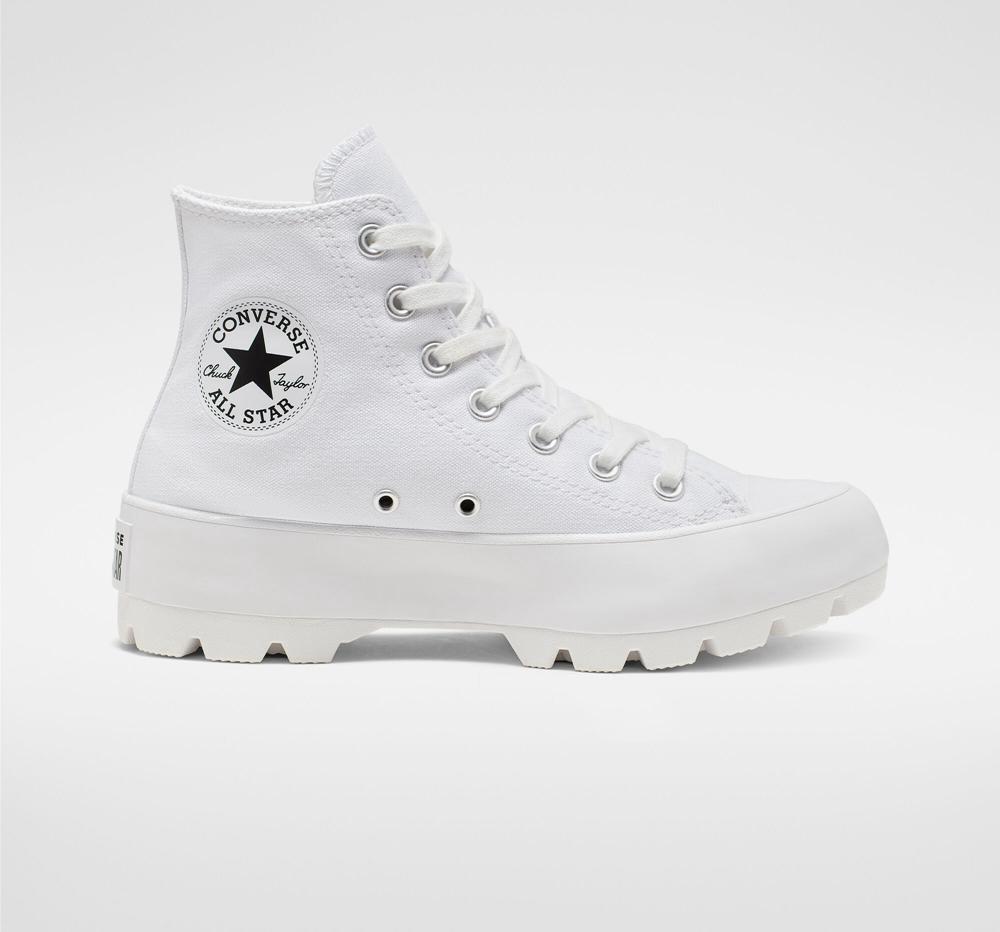 Dámské Boty Na Platformy Converse Chuck Taylor All Star Lugged High Top Bílé Černé Bílé | 234710XEL