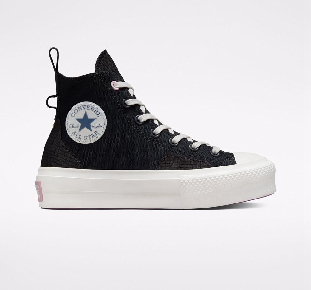 Dámské Boty Na Platformy Converse Chuck Taylor All Star Lift Future Utility High Top Černé Fialové | 398506DPQ