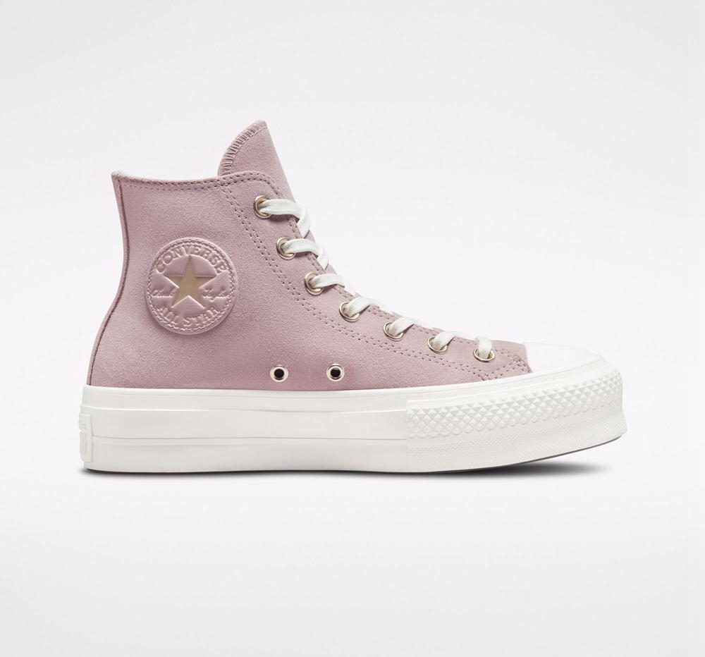 Dámské Boty Na Platformy Converse Chuck Taylor All Star Lift Earthy Neutrals High Top Růžové | 614758BFM