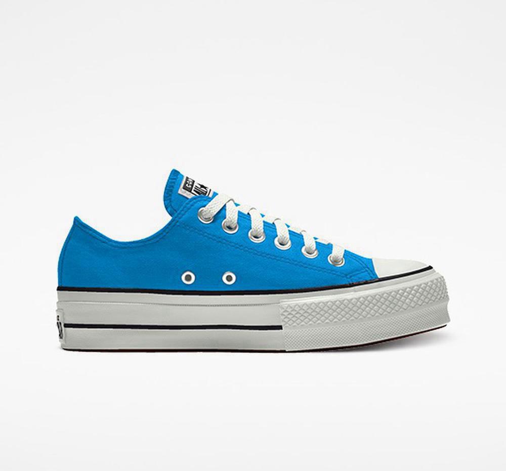 Dámské Boty Na Platformy Converse Custom Chuck Taylor All Star Lift Platene By You Unisex Low Top Blankyt | 359472SZH