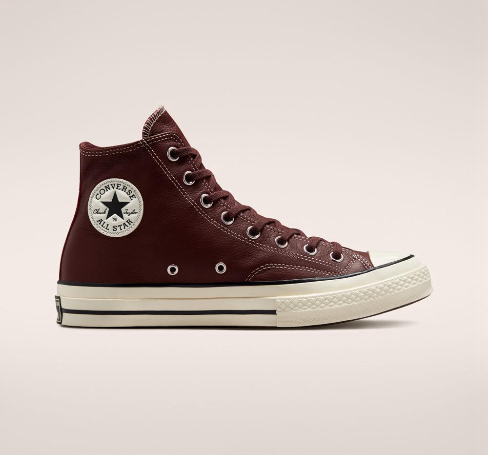 Dámské Vysoké Converse Chuck 70 Læder Seasonal Color Unisex Hnědé Černé | 920615CFY