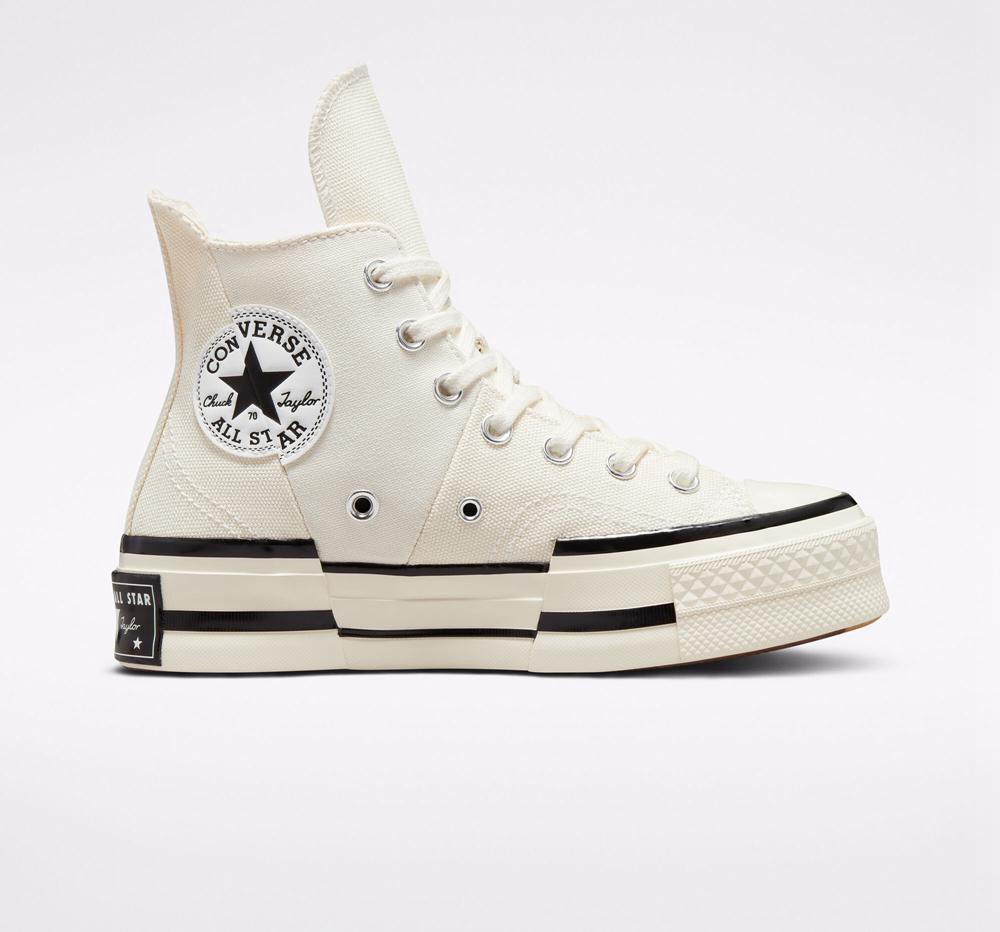 Dámské Vysoké Converse Chuck 70 Plus Unisex Bílé Černé Černé | 164537JTI