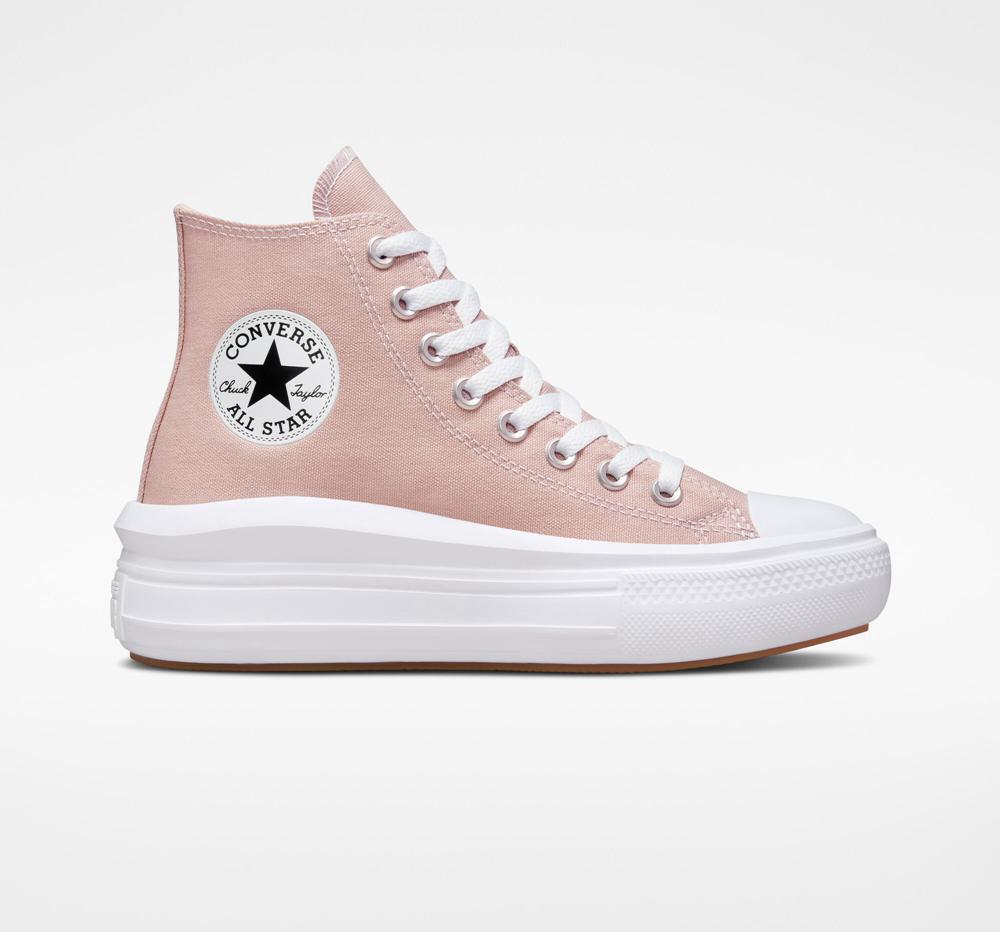 Dámské Vysoké Converse Chuck Taylor All Star Move Platformy Růžové Bílé | 492685GHO