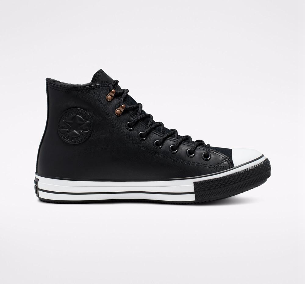 Dámské Vysoké Converse Chuck Taylor All Star Zimní Gore Tex Unisex Černé Černé Bílé | 520746WHS