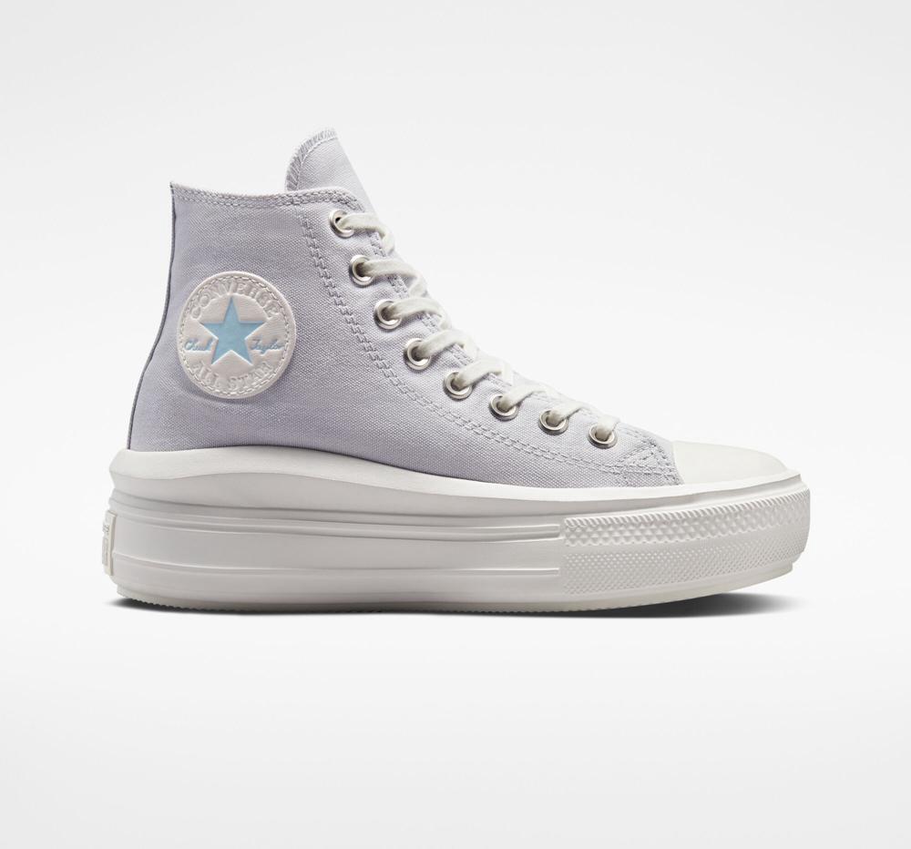 Dámské Vysoké Converse Chuck Taylor All Star Move Platformy Šedé Bílé | 546702VOS