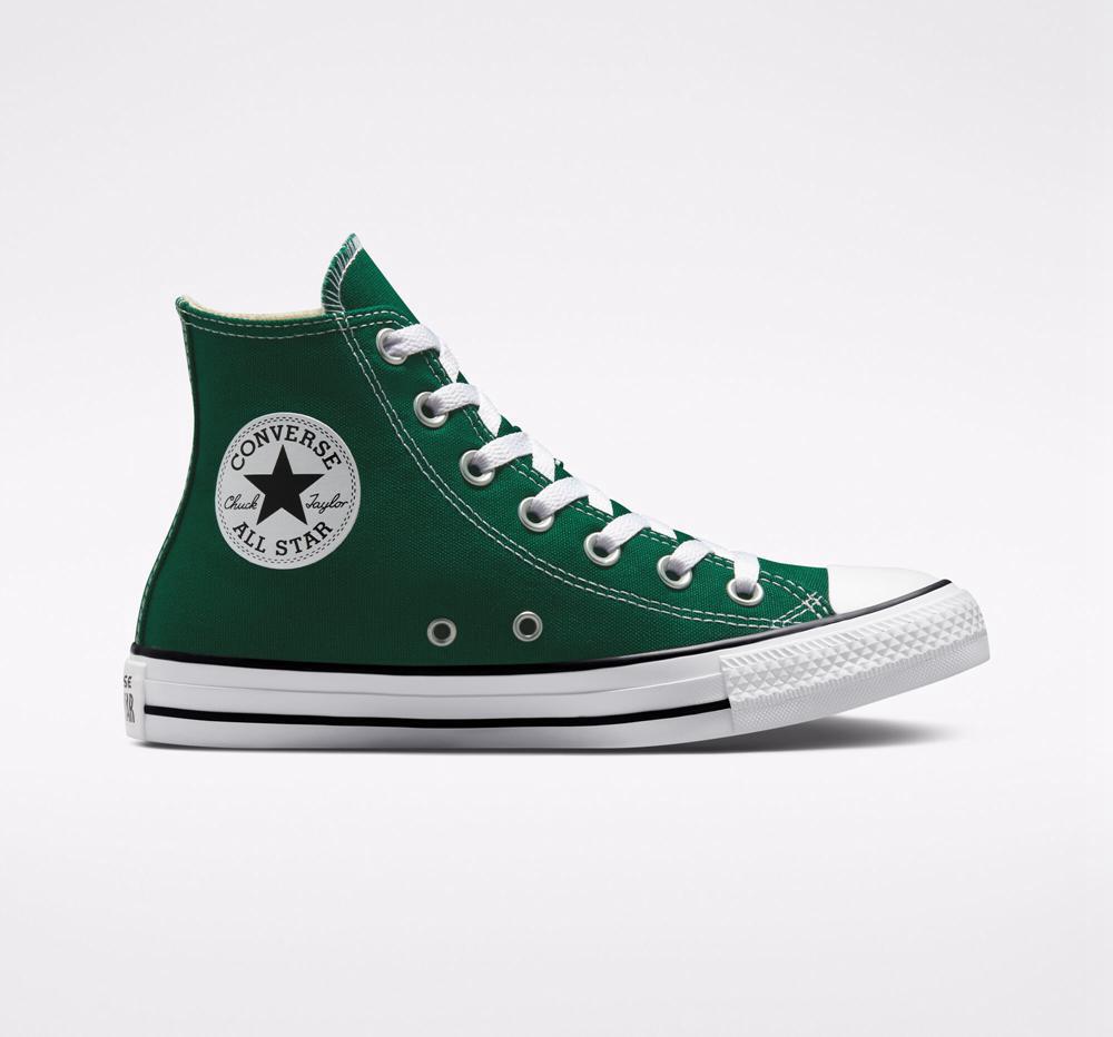 Dámské Vysoké Converse Chuck Taylor All Star Seasonal Color Unisex Zelene Bílé Černé | 765904QGJ