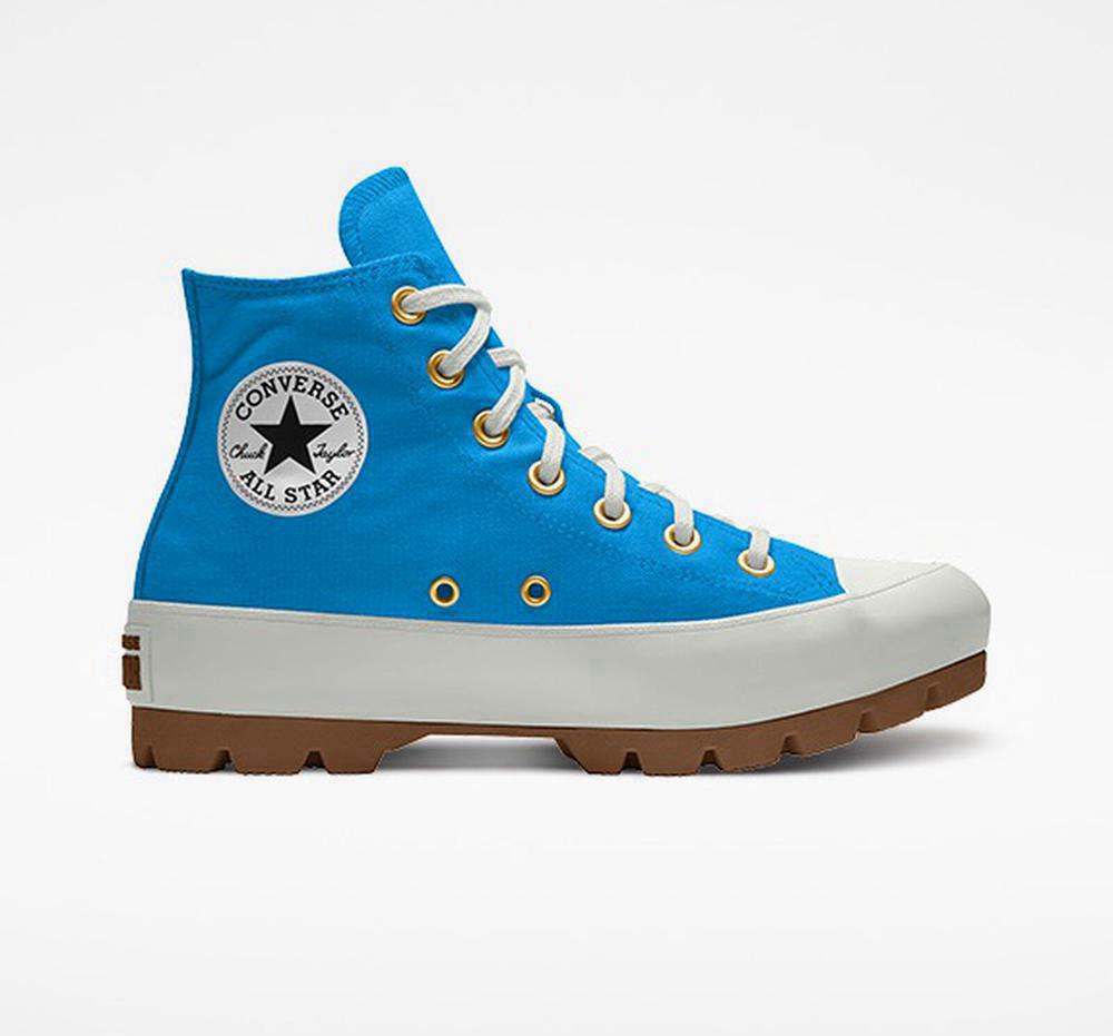 Dámské Vysoké Converse Custom Chuck Taylor All Star Lugged Platformy By You Unisex Blankyt | 678052JKC