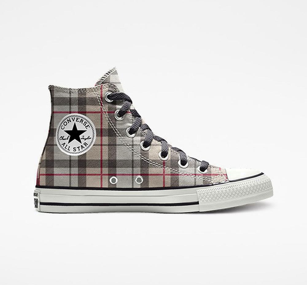 Dámské Vysoké Converse Custom Chuck Taylor All Star By You Unisex Šedé | 679508OIS