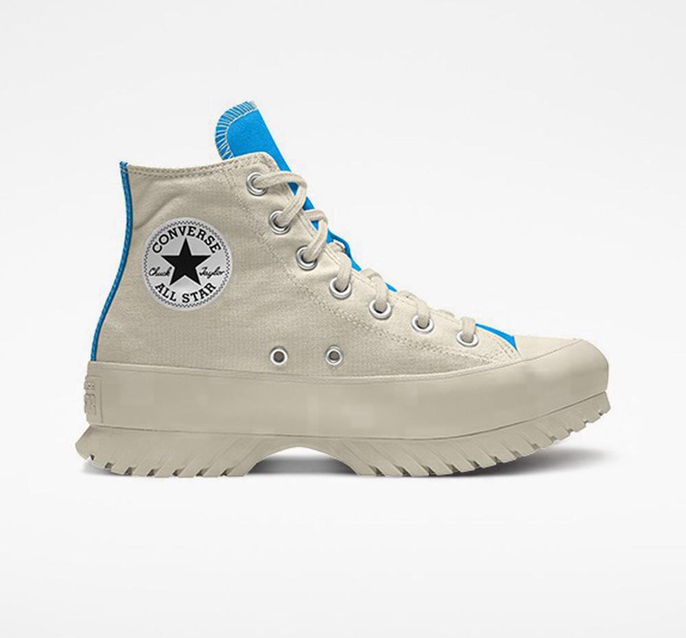 Dámské Vysoké Converse Custom Chuck Taylor All Star Lugged Platformy By You Unisex Bílé | 730245BTE