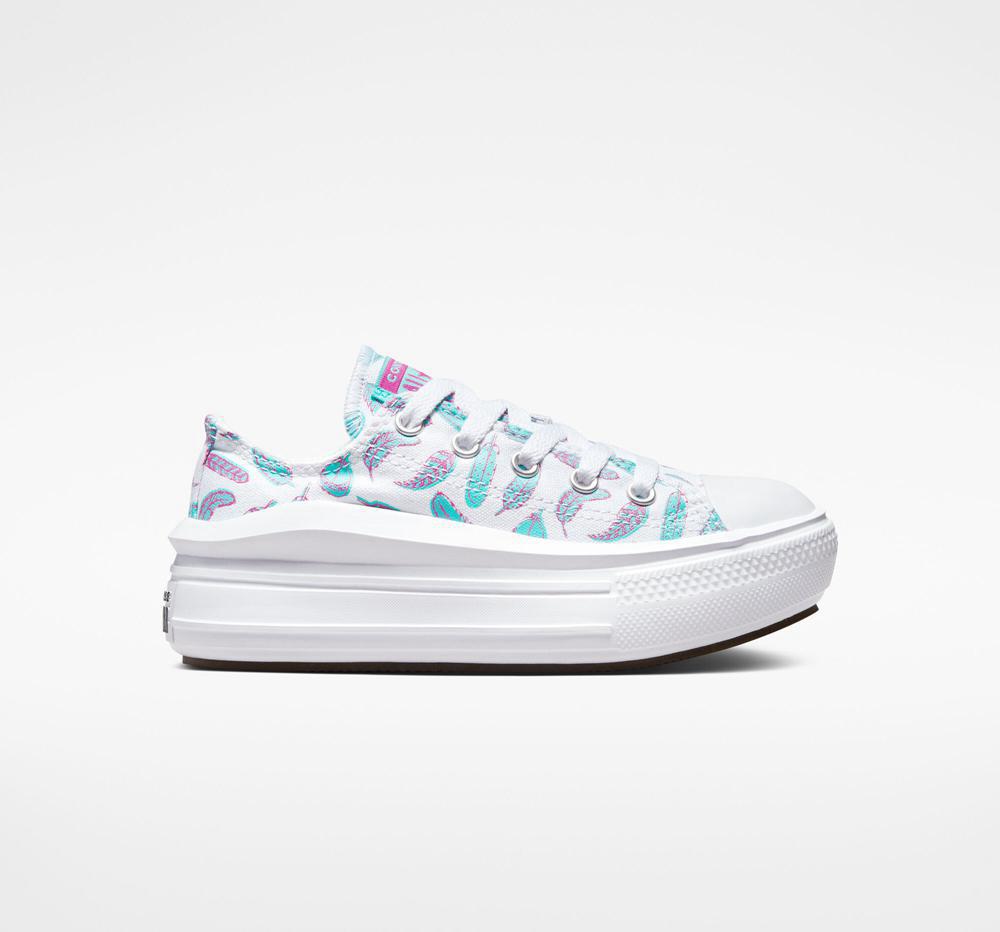 Dívčí Nízké Converse Chuck Taylor All Star Move Platformy Feathers Little Kids Bílé Světle | 829073CZI