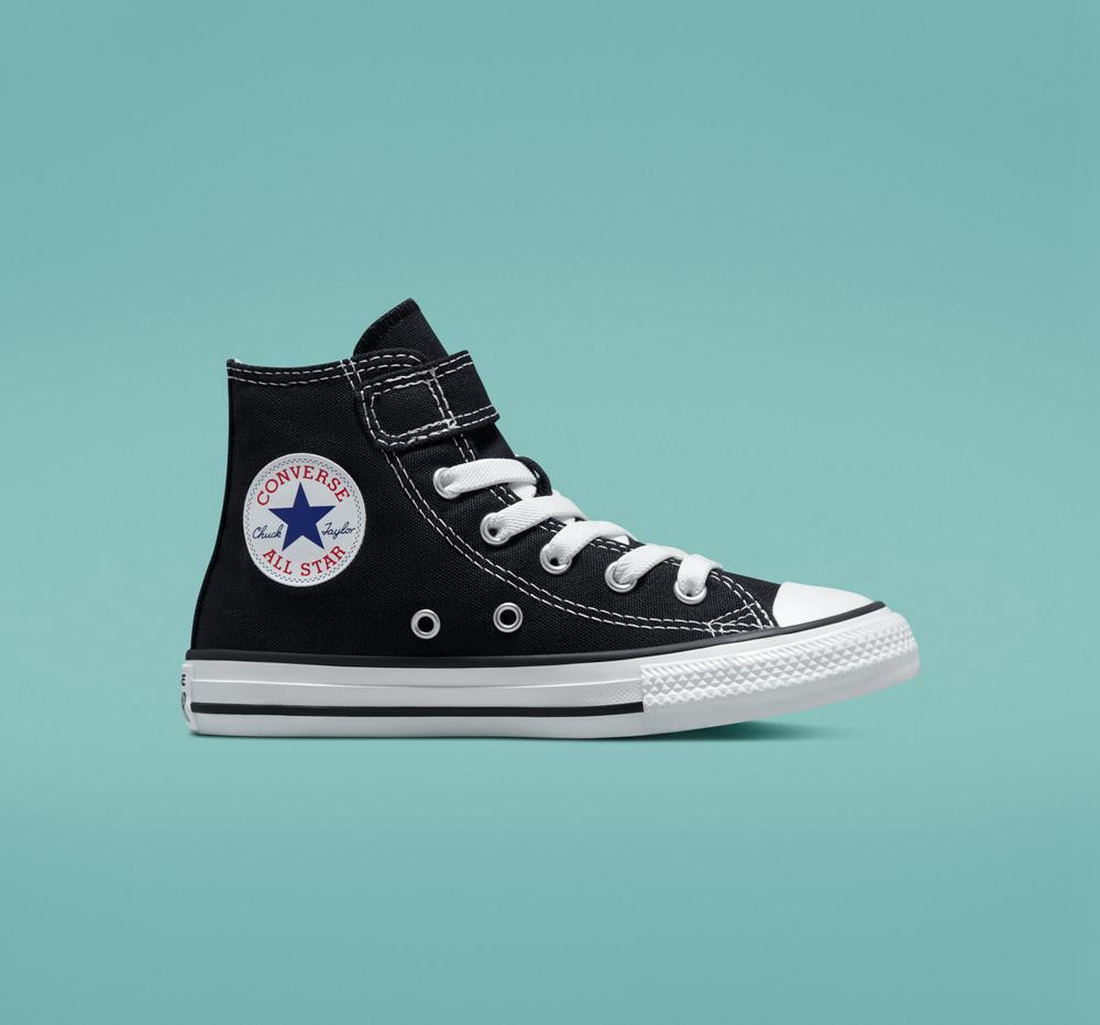 Dívčí Vysoké Converse Chuck Taylor All Star Easy On Little Kids Černé Bílé | 270195PAJ