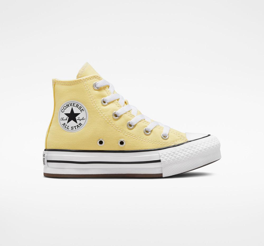 Dívčí Vysoké Converse Chuck Taylor All Star Lift Platformy Little Kids Žluté Černé | 648795DSF