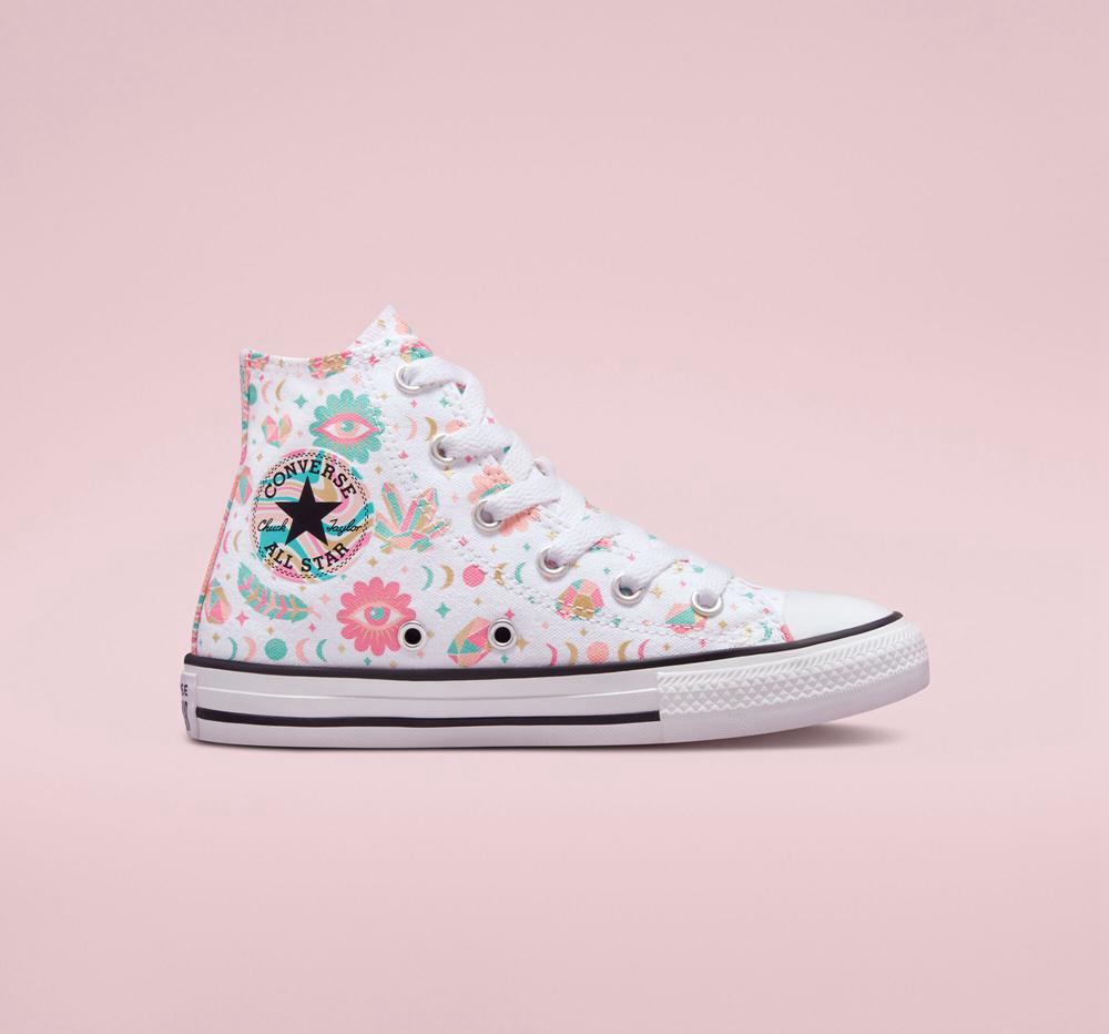 Dívčí Vysoké Converse Chuck Taylor All Star Mystic Gems Little Kids Bílé Růžové Koralove | 724986AOU