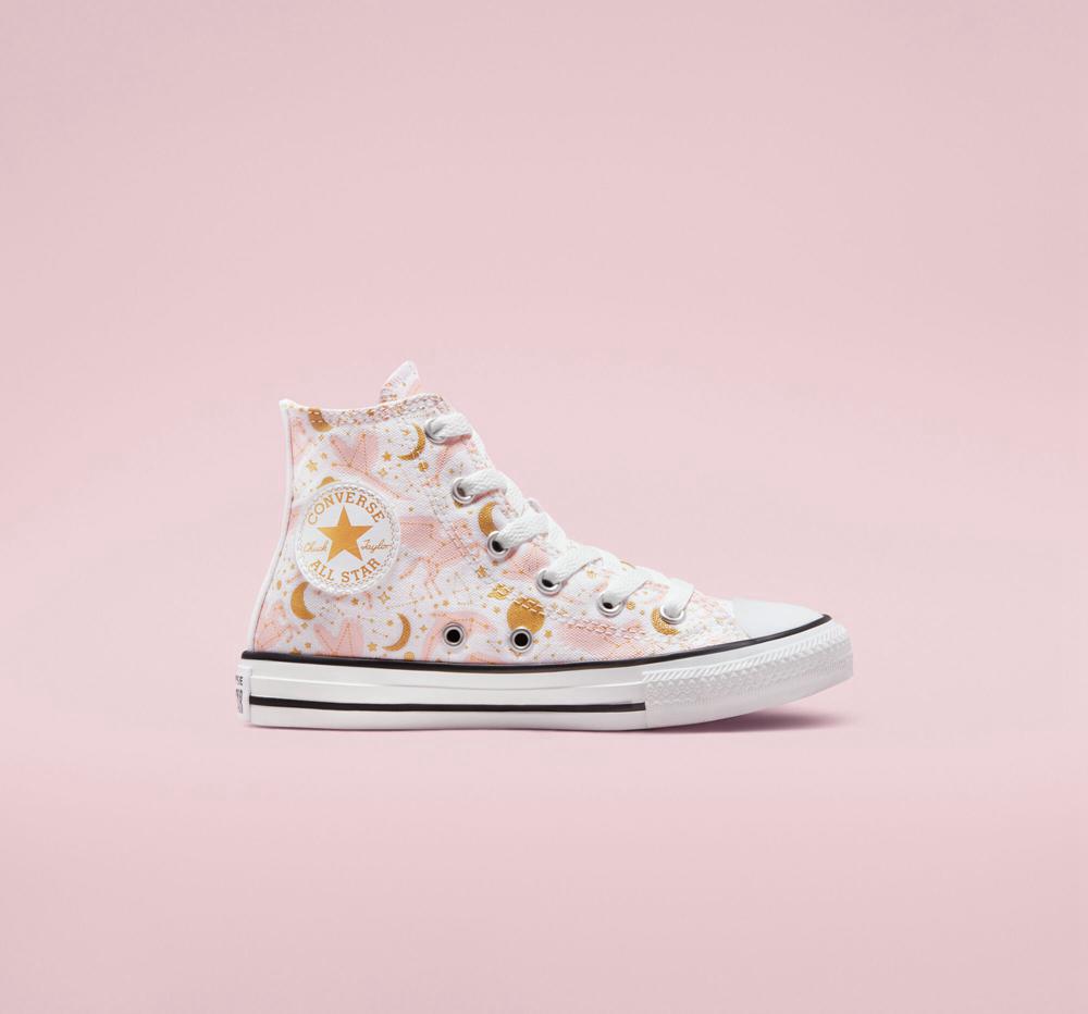 Dívčí Vysoké Converse Chuck Taylor All Star Constellations Big Kids Bílé Růžové Zlaté | 819472JAS