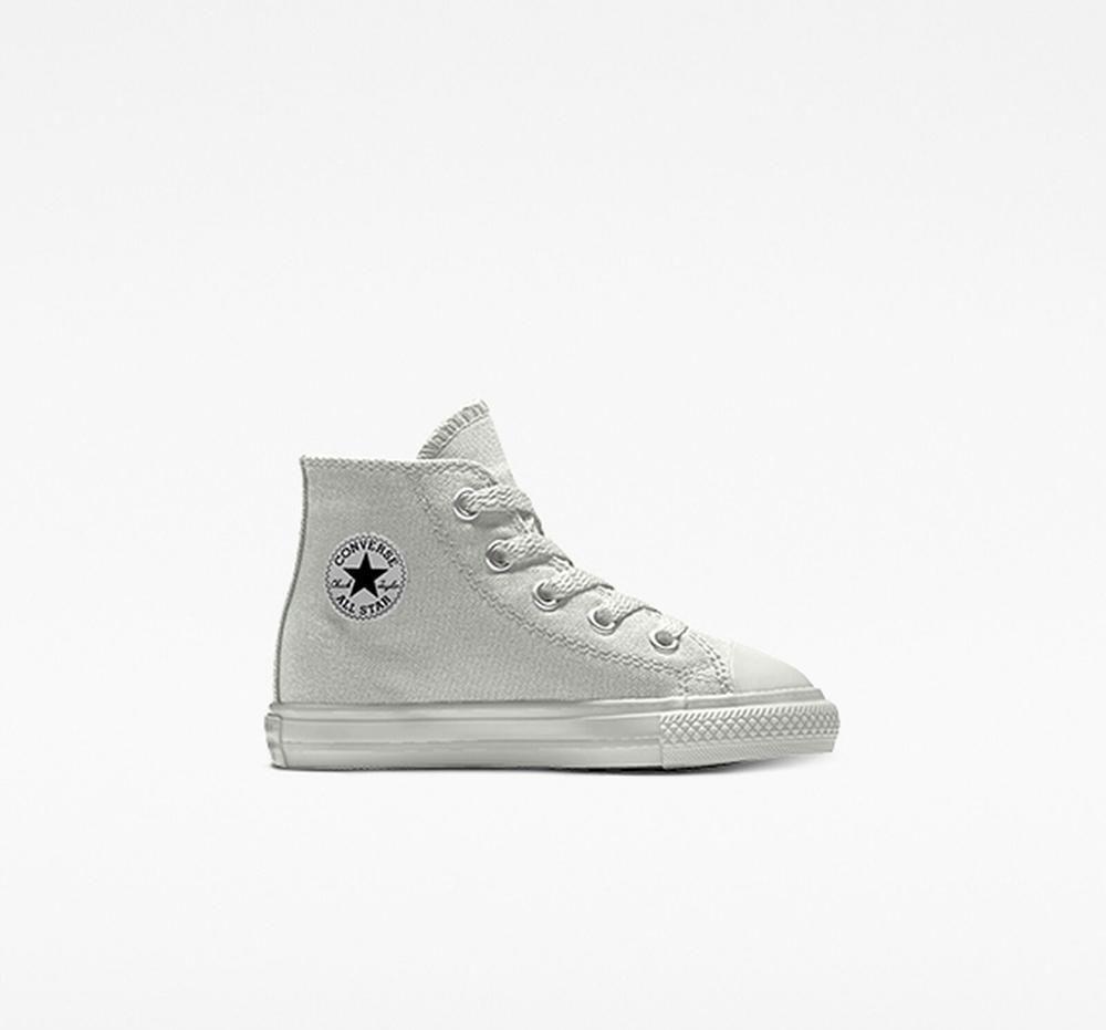 Dívčí Vysoké Converse Custom Chuck Taylor All Star By You Toddler Šedé | 925043JMY