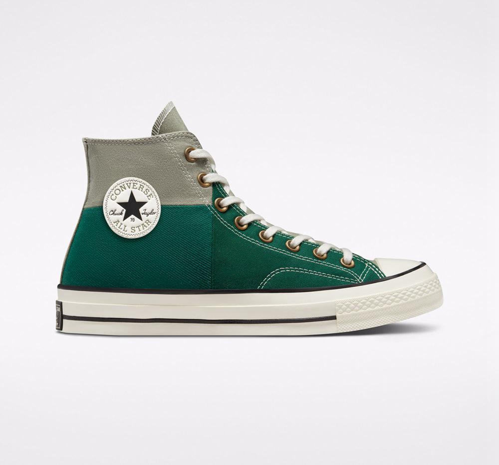 Pánské Vysoké Converse Chuck 70 Colorblocked Unisex Zelene Světle | 203761MLK