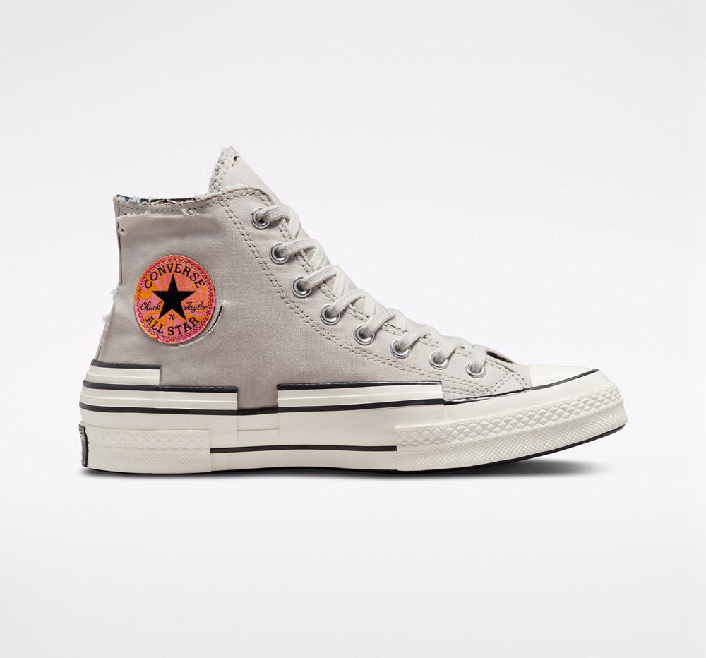 Pánské Vysoké Converse Chuck 70 Hacked Heel Tear Away Unisex Šedé Světle Černé | 403976ACV