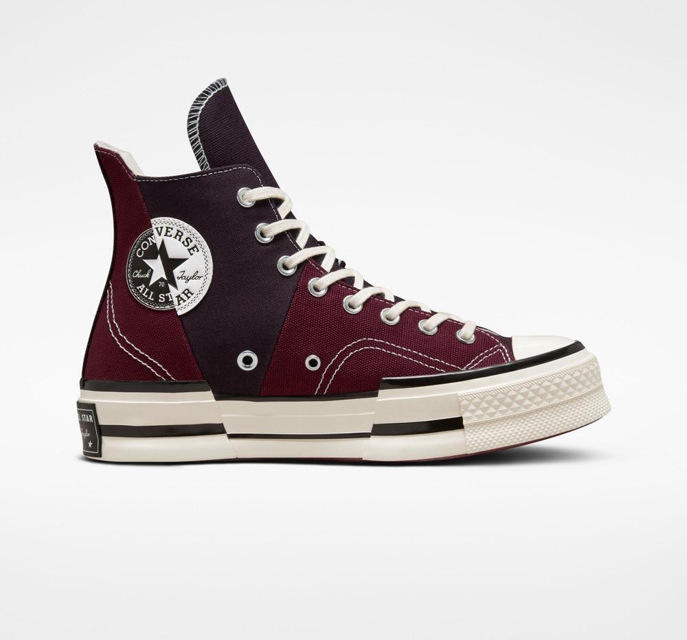 Pánské Vysoké Converse Chuck 70 Plus Unisex Vínové Tmavě Černé | 871546ULJ