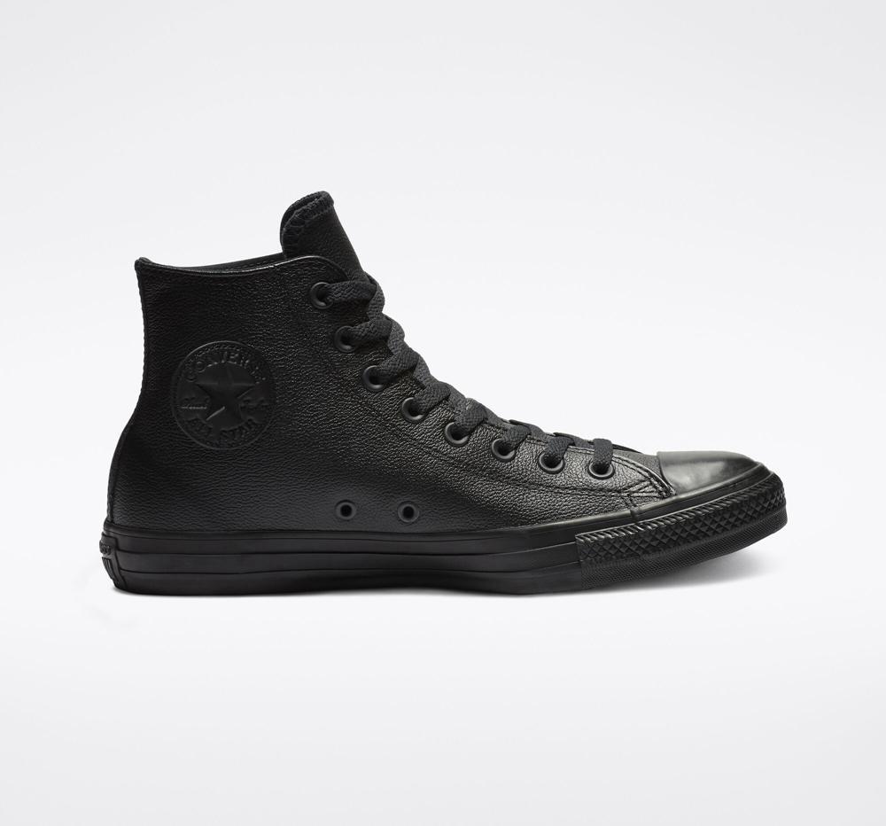 Pánské Vysoké Converse Chuck Taylor All Star Læder Unisex Černé | 017849FPD