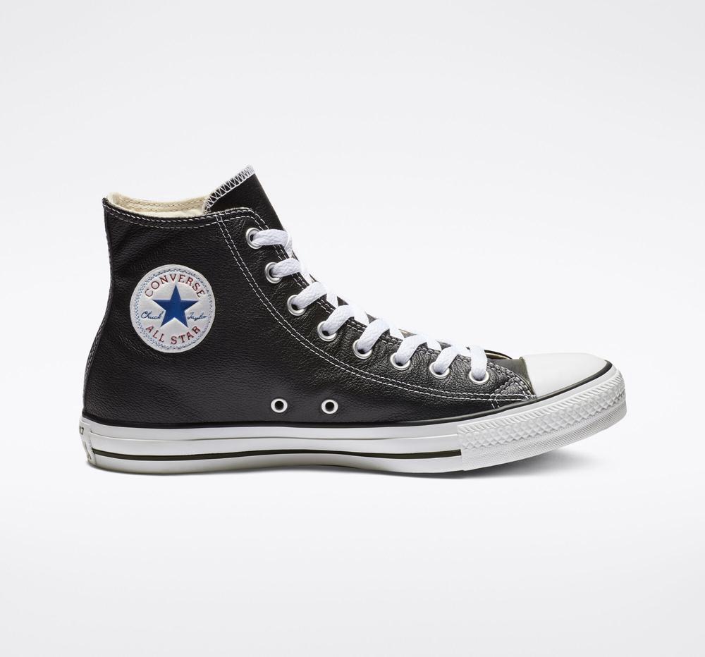 Pánské Vysoké Converse Chuck Taylor All Star Læder Unisex Černé | 290834FML