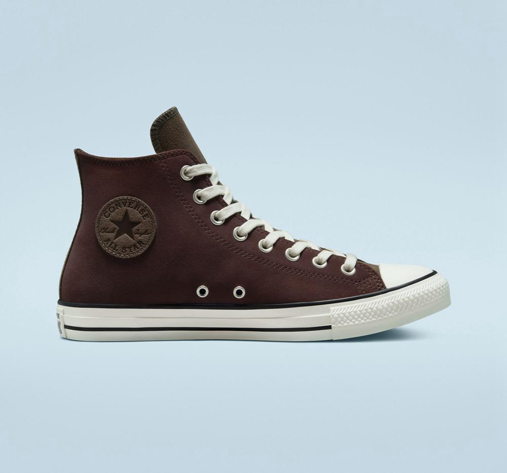 Pánské Vysoké Converse Chuck Taylor All Star Earthy Semišové Unisex Hnědé Tmavě | 752634CVU