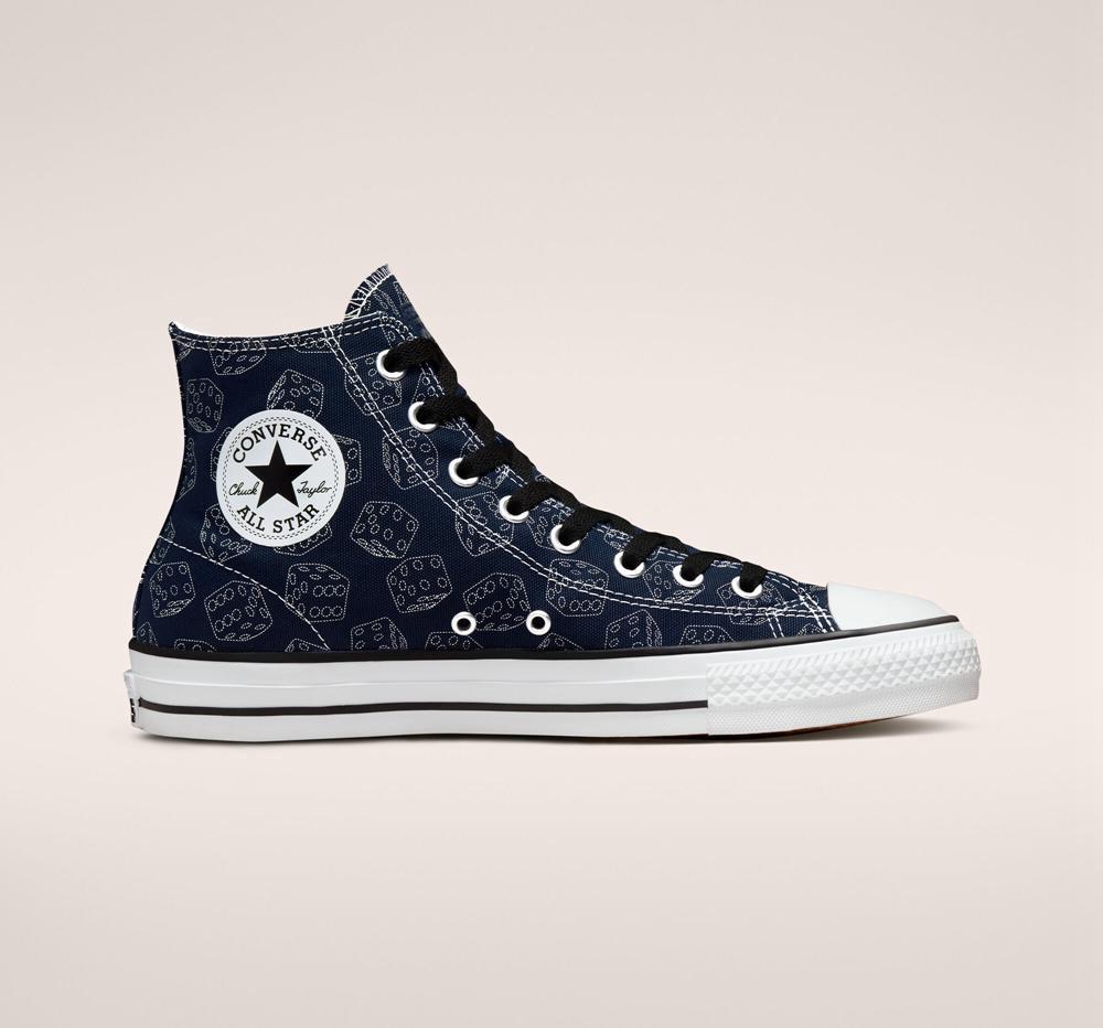 Pánské Vysoké Converse Chuck Taylor All Star Pro Dice Skate Černé Bílé | 783926FMW