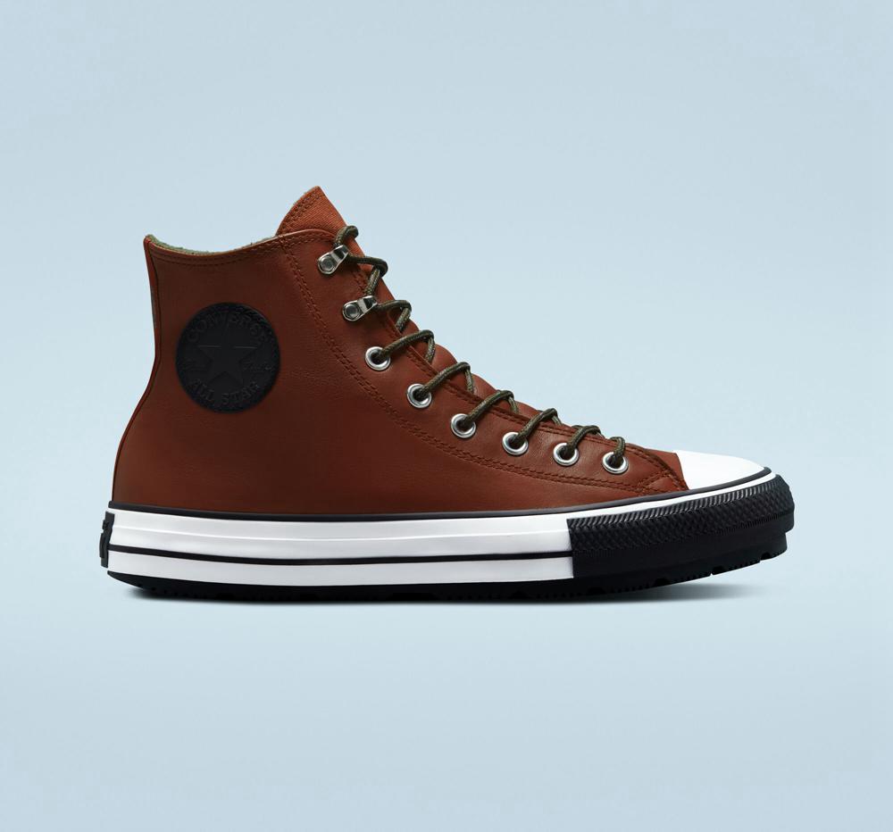 Pánské Vysoké Converse Chuck Taylor All Star Zimní Unisex Vínové Bílé Černé | 835647JFI