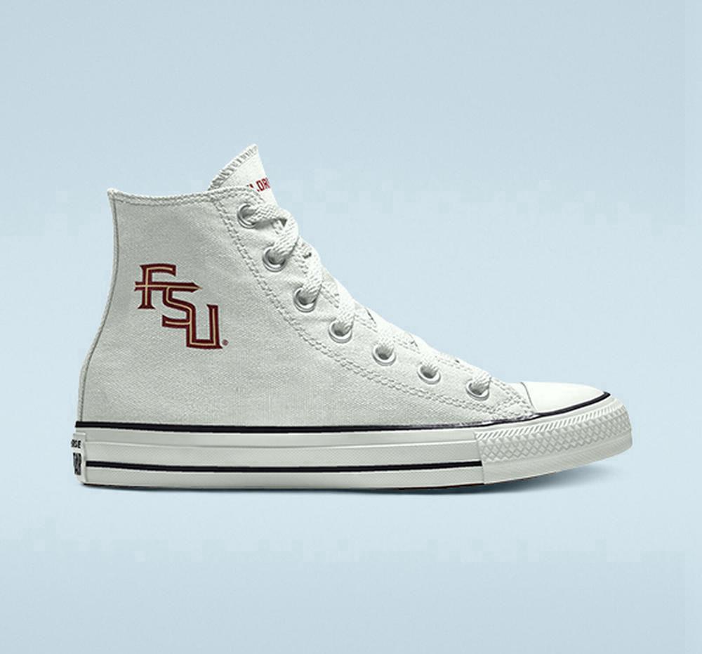 Pánské Vysoké Converse Custom Chuck Taylor All Star Florida State University Seminoles By You Unisex Bílé | 674902QPG