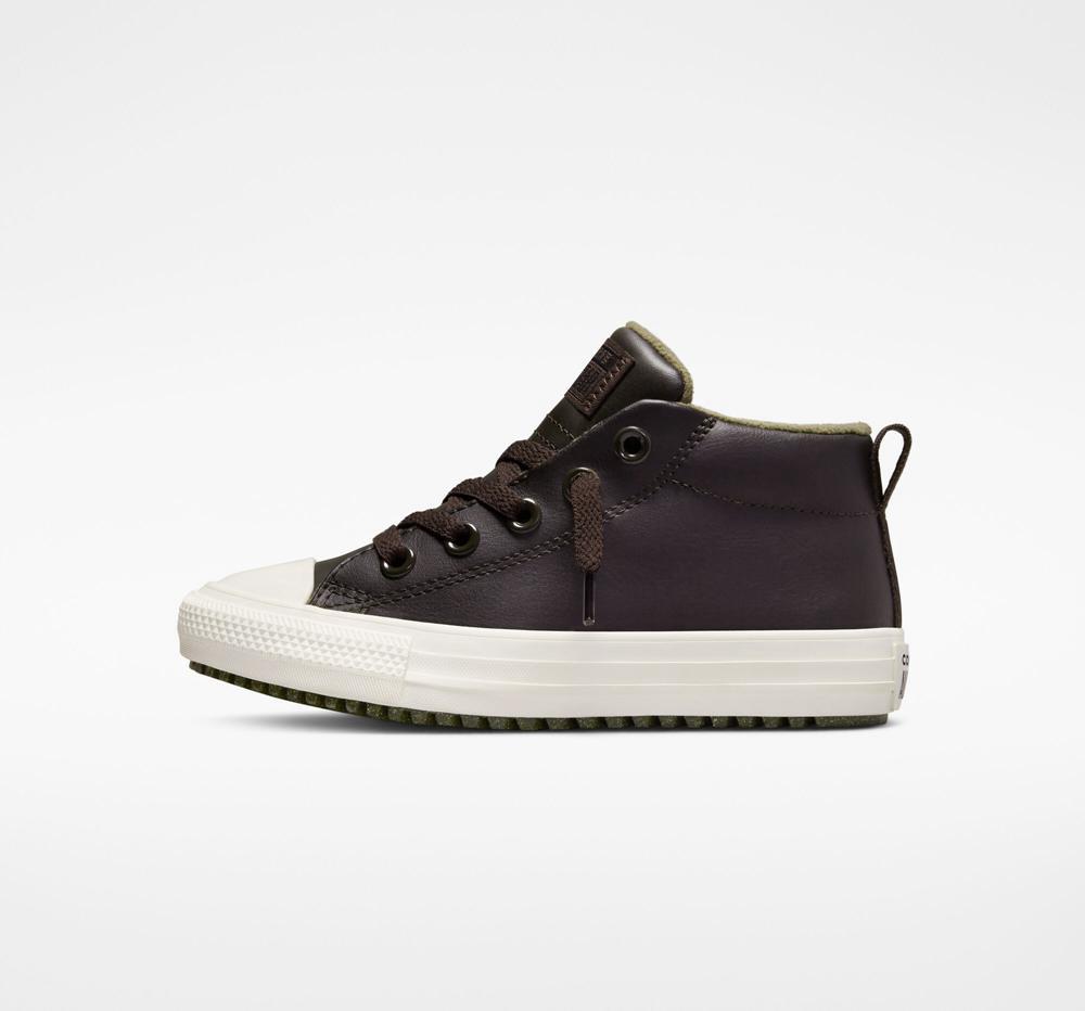 Chlapecké Kotníkové Boty Converse Chuck Taylor All Star Street Boot Læder Little Kids Hnědé | 135402FKJ