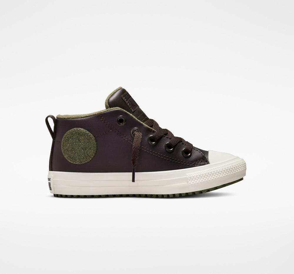 Chlapecké Kotníkové Boty Converse Chuck Taylor All Star Street Boot Læder Little Kids Hnědé | 135402FKJ