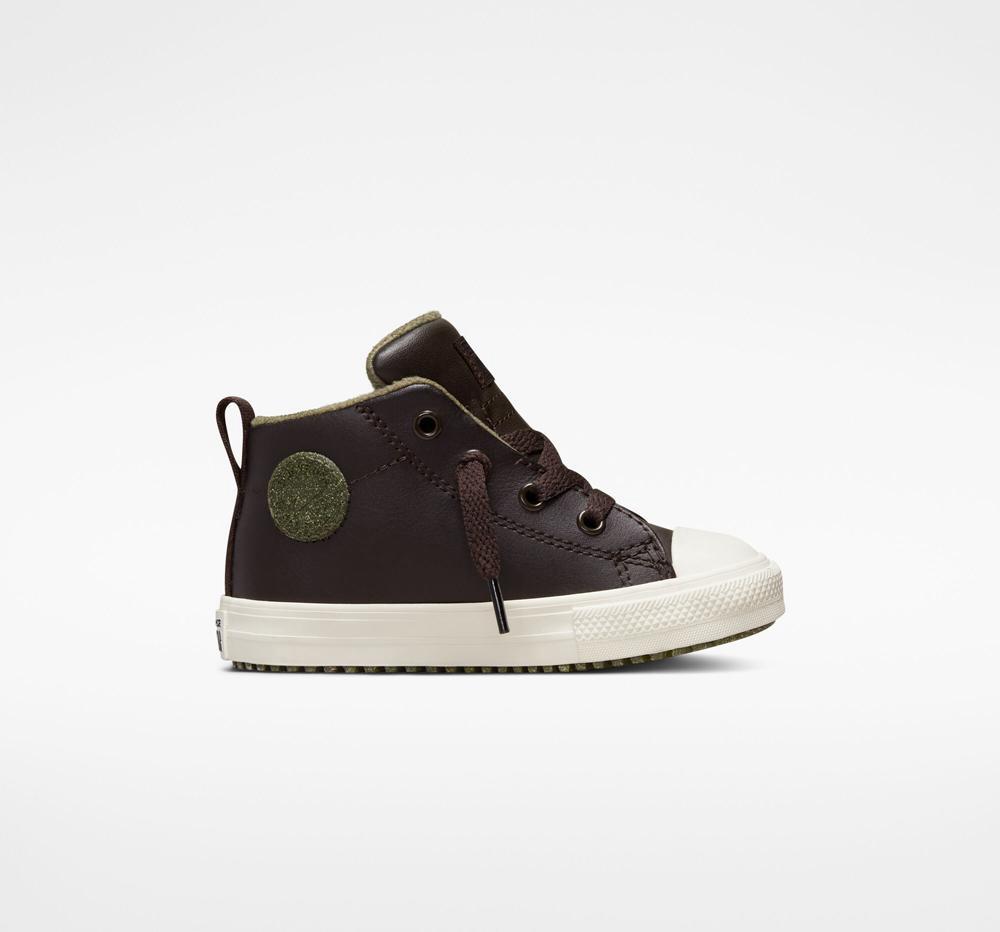 Chlapecké Kotníkové Boty Converse Chuck Taylor All Star Street Boot Læder Toddler Hnědé | 465807DYF