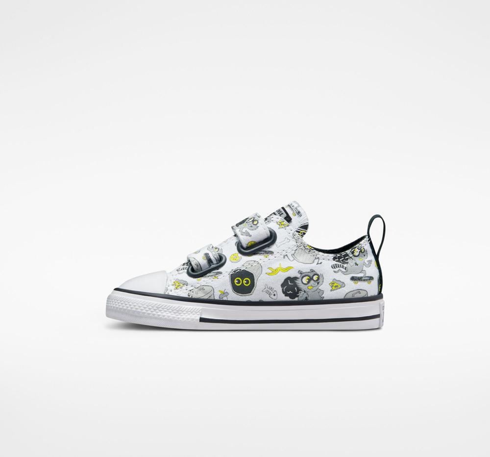 Chlapecké Nízké Converse Chuck Taylor All Star Easy On Raccoons Toddler Bílé Černé Šedé | 072965NOB