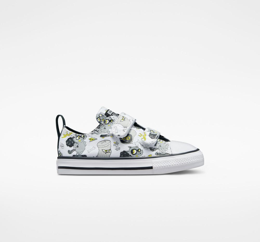 Chlapecké Nízké Converse Chuck Taylor All Star Easy On Raccoons Toddler Bílé Černé Šedé | 072965NOB