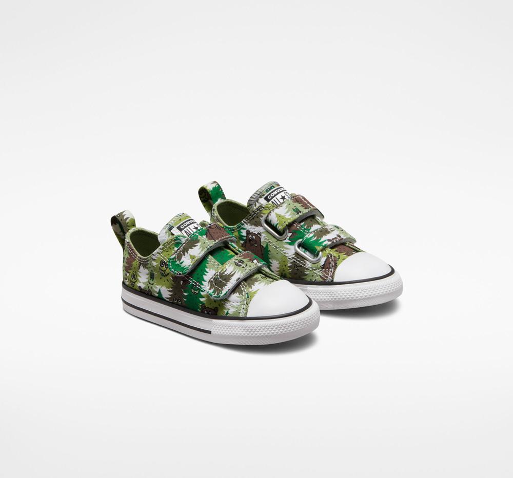 Chlapecké Nízké Converse Chuck Taylor All Star Easy On Forest Camo Toddler Bílé Zelene Zelene | 680972XIO