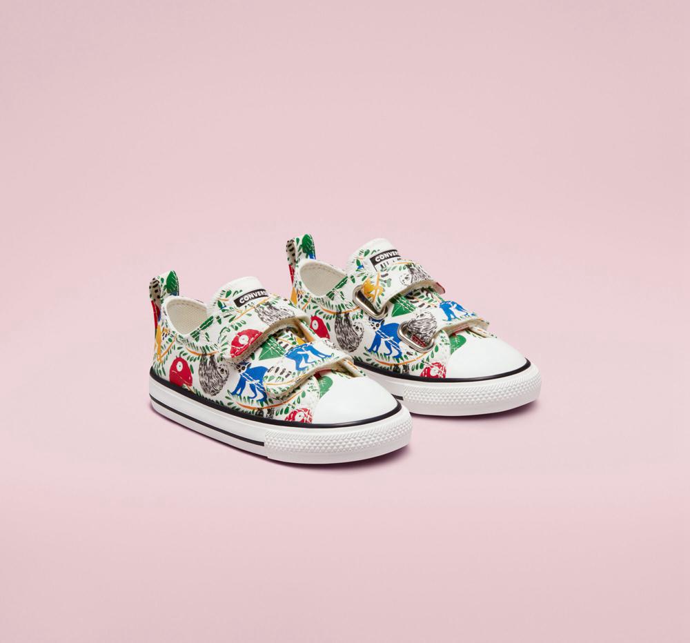 Chlapecké Nízké Converse Chuck Taylor All Star Easy On Multicolored Animals Toddler Bílé Černé | 703256BCI