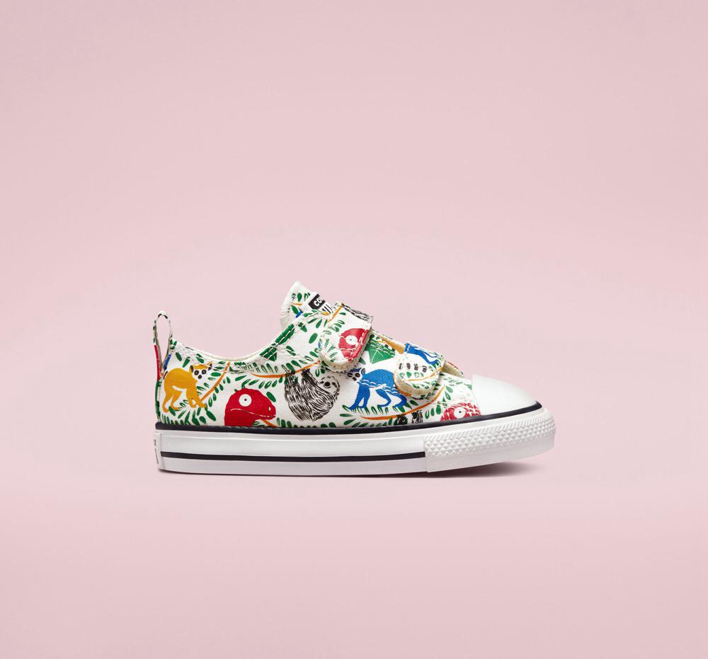 Chlapecké Nízké Converse Chuck Taylor All Star Easy On Multicolored Animals Toddler Bílé Černé | 703256BCI