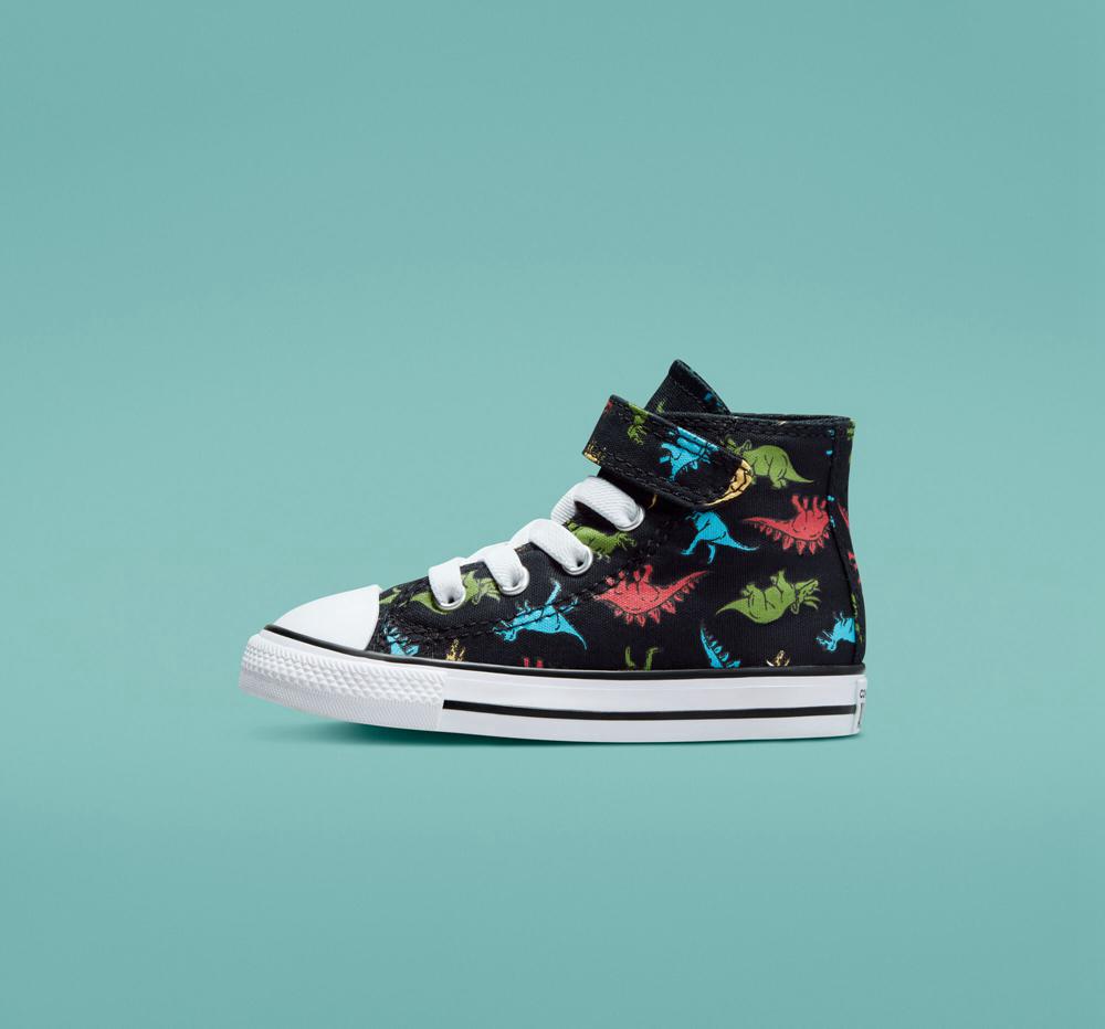 Chlapecké Vysoké Converse Chuck Taylor All Star Easy On Dinosaurs Toddler Černé Červené Blankyt | 021953SMB