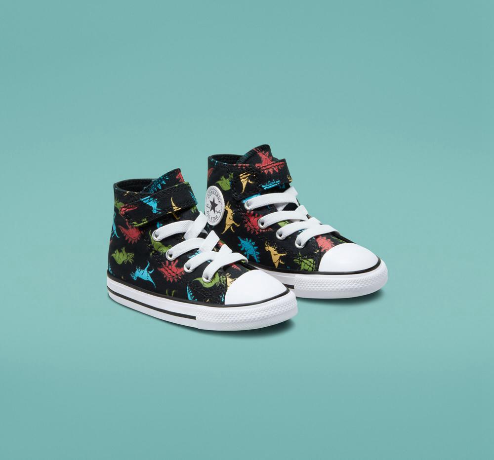 Chlapecké Vysoké Converse Chuck Taylor All Star Easy On Dinosaurs Toddler Černé Červené Blankyt | 021953SMB