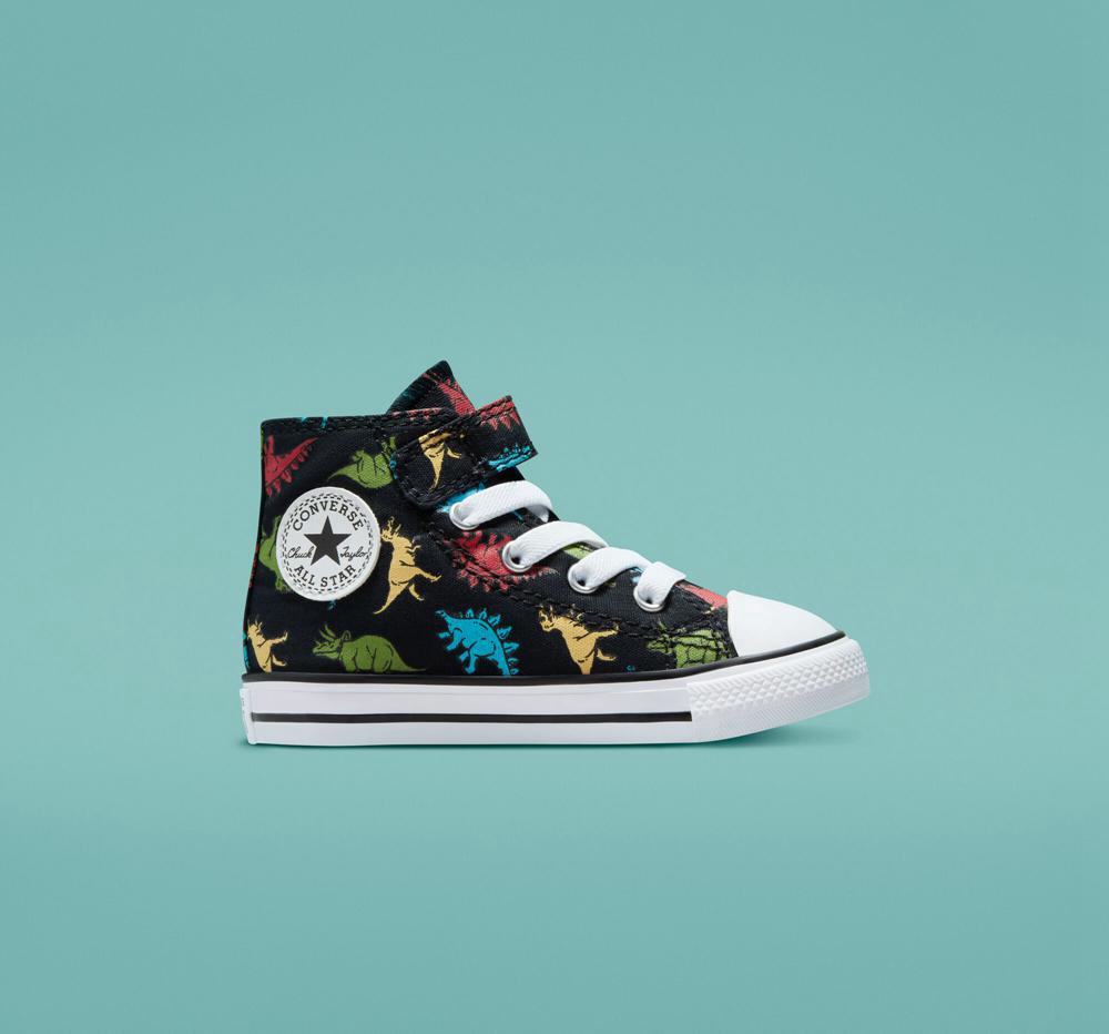 Chlapecké Vysoké Converse Chuck Taylor All Star Easy On Dinosaurs Toddler Černé Červené Blankyt | 021953SMB