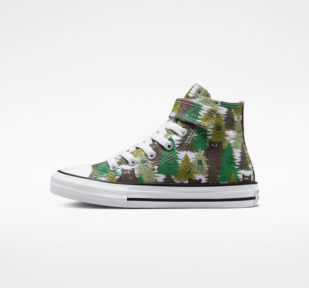 Chlapecké Vysoké Converse Chuck Taylor All Star Easy On Forest Camo Little Kids Bílé Zelene Zelene | 046529ETW