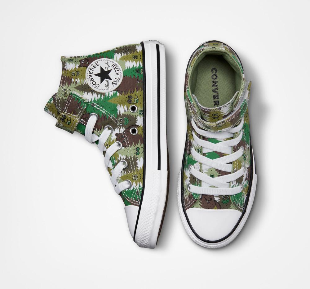 Chlapecké Vysoké Converse Chuck Taylor All Star Easy On Forest Camo Little Kids Bílé Zelene Zelene | 046529ETW