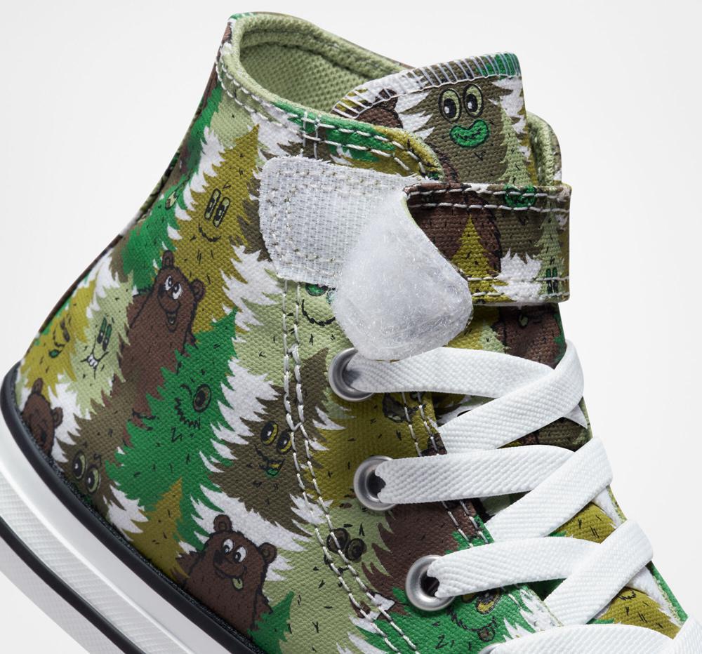 Chlapecké Vysoké Converse Chuck Taylor All Star Easy On Forest Camo Little Kids Bílé Zelene Zelene | 046529ETW