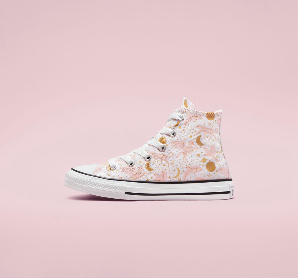 Chlapecké Vysoké Converse Chuck Taylor All Star Constellations Big Kids Bílé Růžové Zlaté | 507641UBT