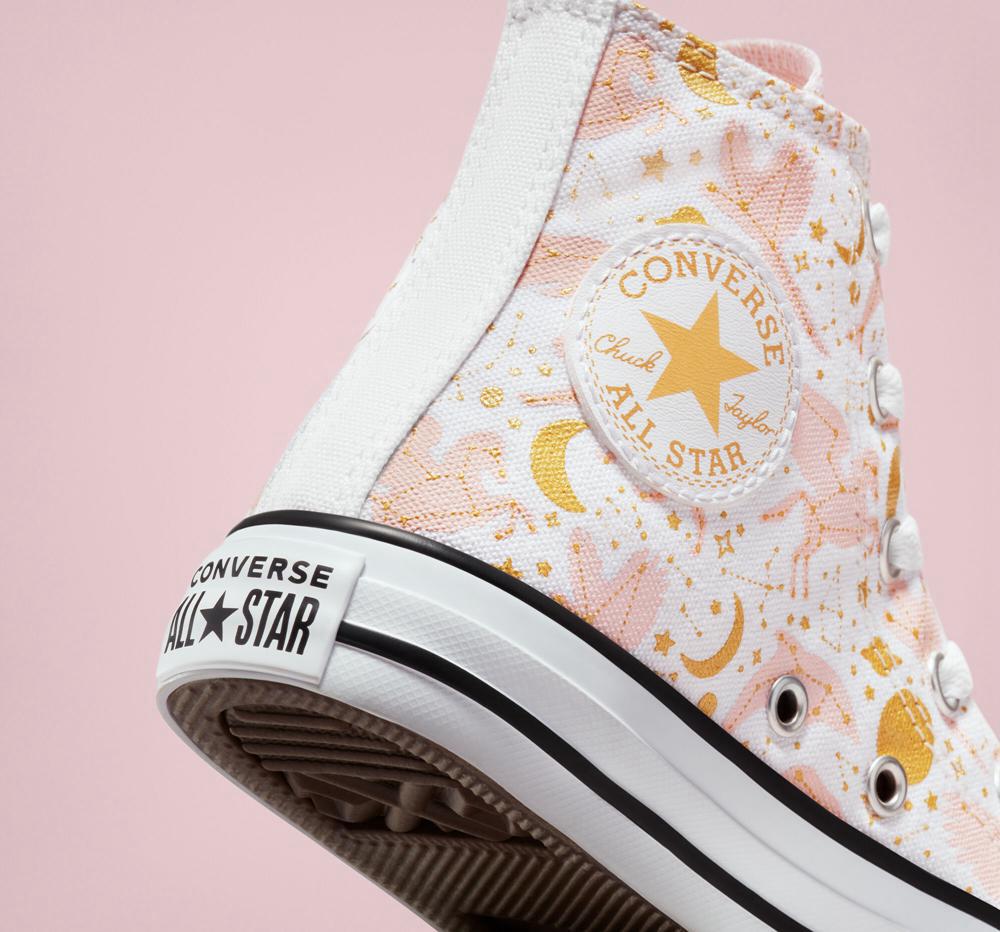 Chlapecké Vysoké Converse Chuck Taylor All Star Constellations Big Kids Bílé Růžové Zlaté | 507641UBT