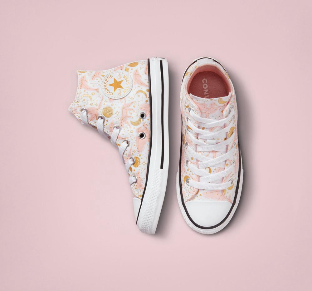 Chlapecké Vysoké Converse Chuck Taylor All Star Constellations Big Kids Bílé Růžové Zlaté | 507641UBT