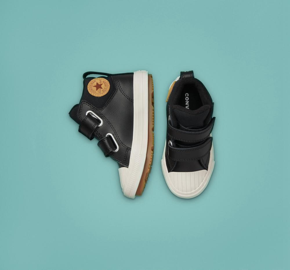 Chlapecké Vysoké Converse Chuck Taylor All Star Berkshire Boot Easy On Læder Toddler Černé Černé | 581674DKN