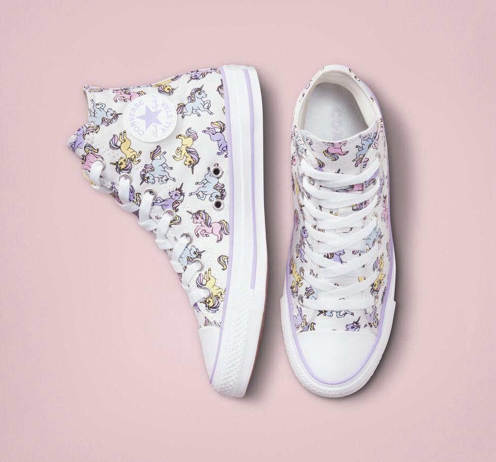 Chlapecké Vysoké Converse Chuck Taylor All Star Unicorns Big Kids Bílé | 590247HUY